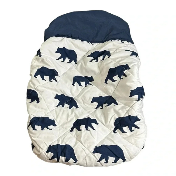 Changing Pad Cover Navy and White with Bears Design - Picture 2 of 6